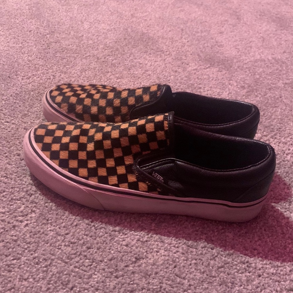 Calf Hair Checkerboard Vans (womens)